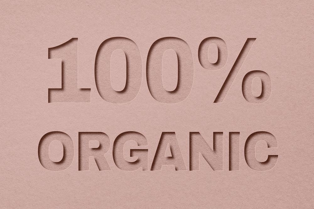 100% organic text typeface paper texture
