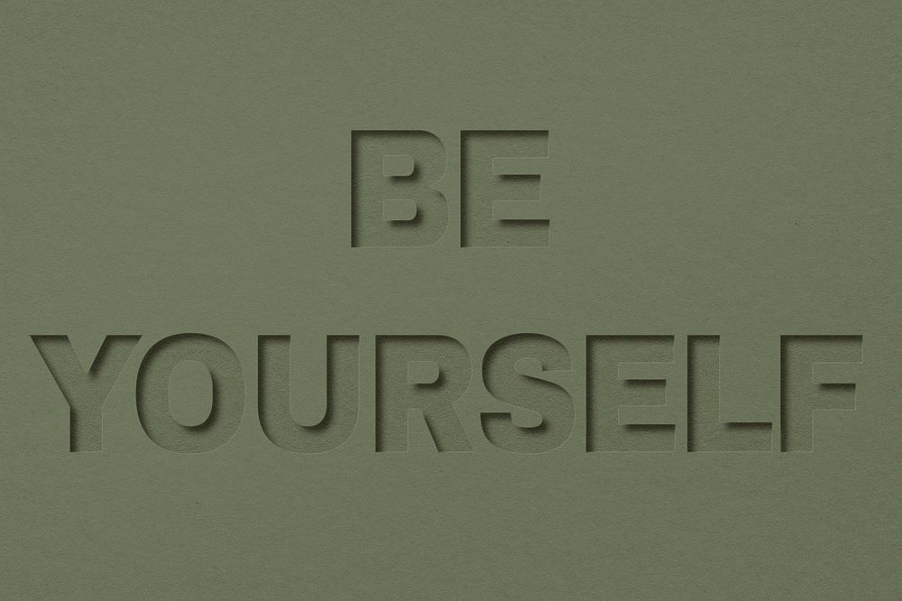 Be yourself word bold font typography