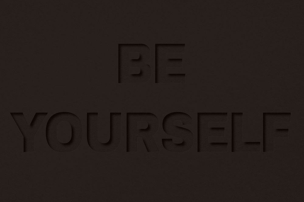 Be yourself text cut-out font typography