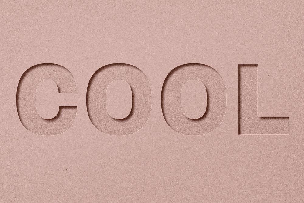 Cool word bold font typography paper texture