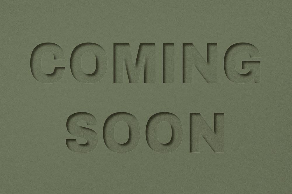 Coming soon text cut-out font typography