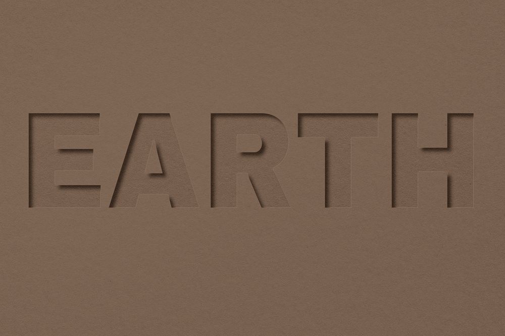 Earth text cut-out font typography