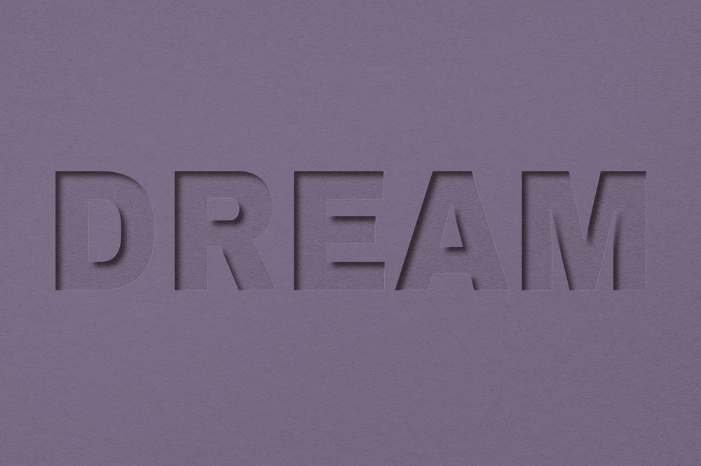 Dream word bold paper cut font typography