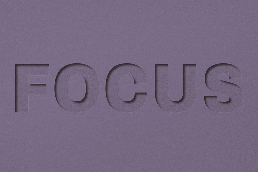 Focus word bold font typography paper texture