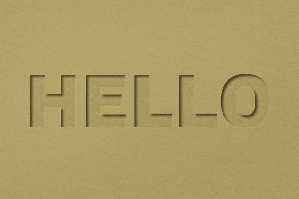 Hello text typeface paper texture