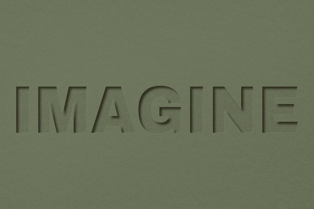 Imagine text typeface paper texture