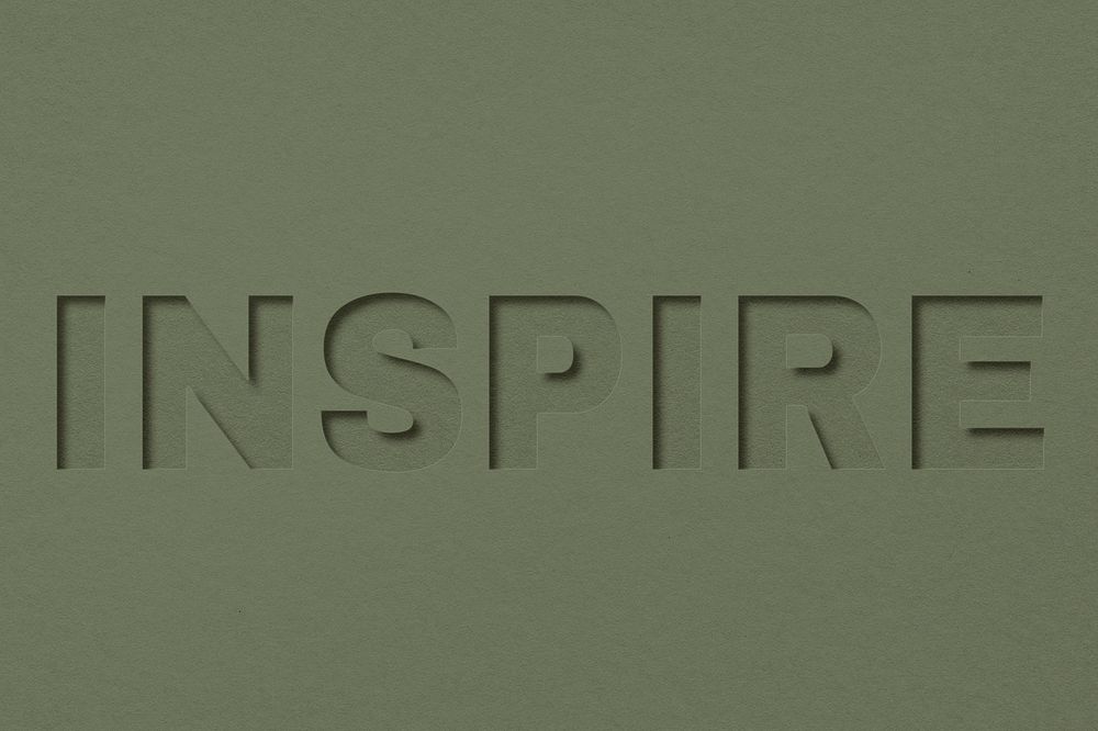 Inspire word bold font typography paper texture