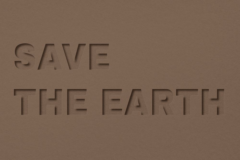 Save the earth word paper cut lettering