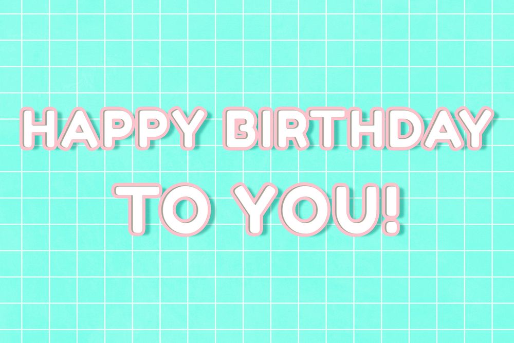 Miami 80&rsquo;s letteringhappy birthday to you! bold outline neon word art