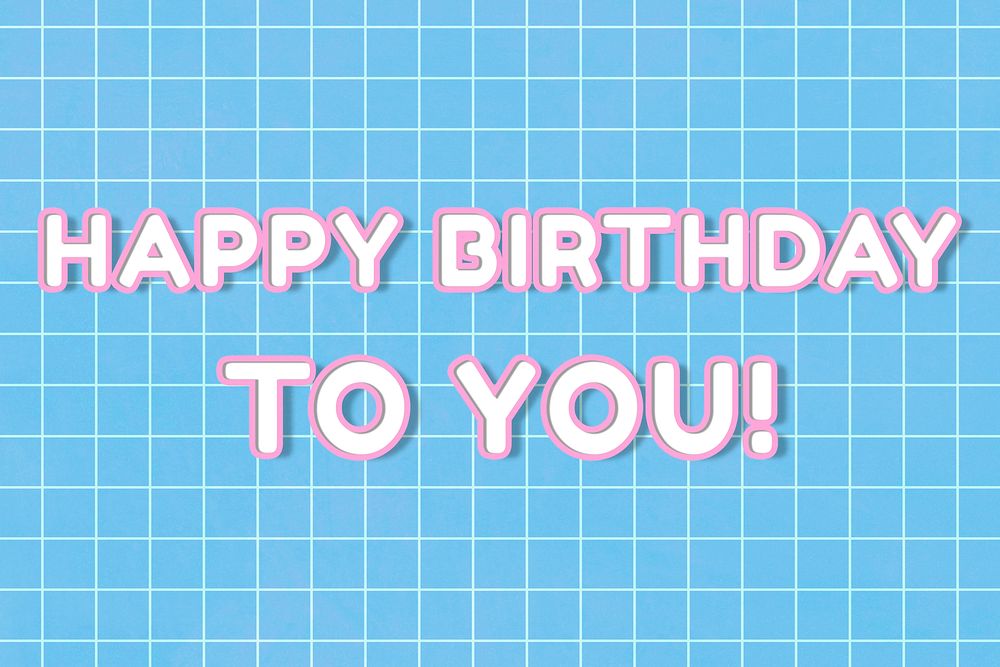 Outline 80&rsquo;s lettering happy birthday to you! neon boldface word typography