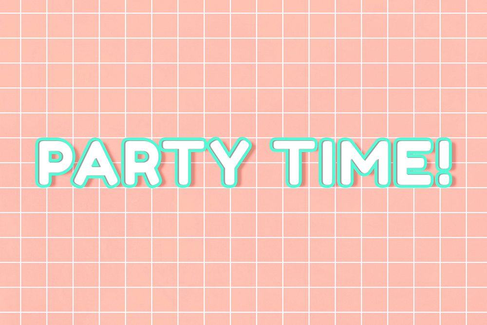 Miami bold 80&rsquo;s party time! word art on grid background