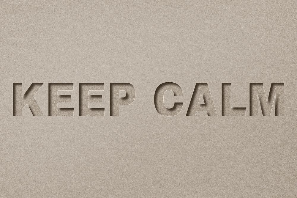 Paper cut 3d lettering keep calm font typography
