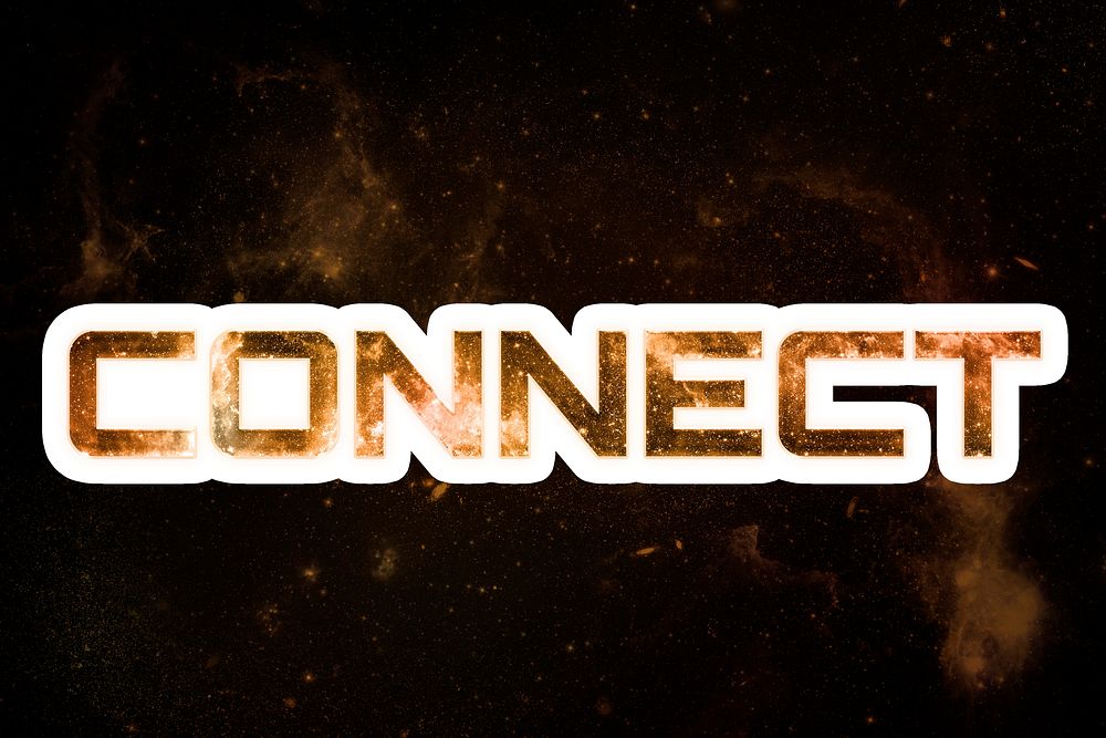 Brown CONNECT galaxy sticker psd word typography