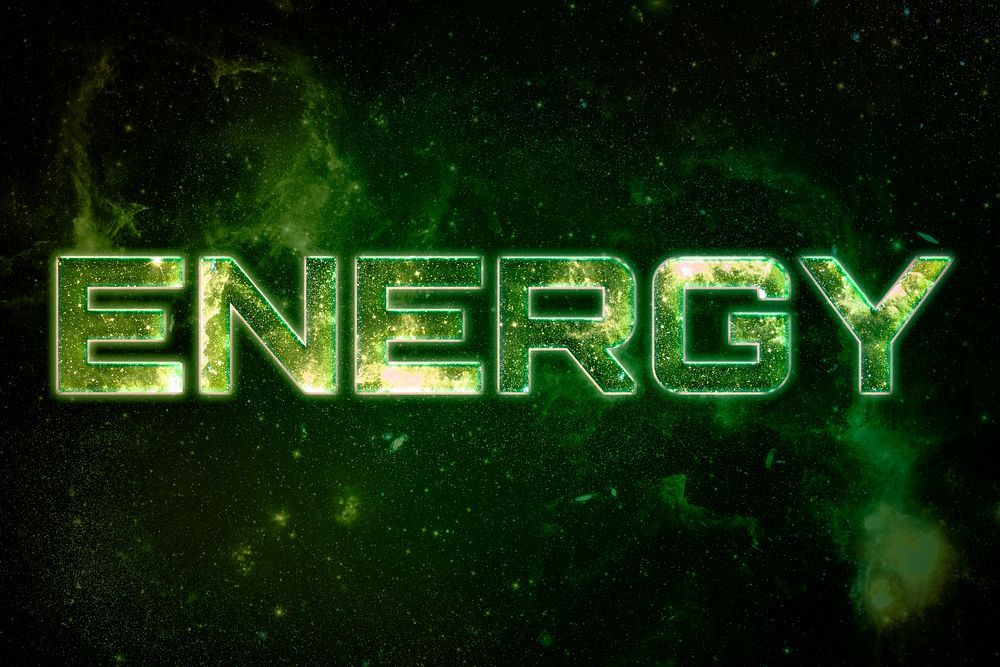 ENERGY word galaxy effect typography text