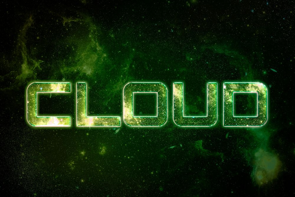 CLOUD word galaxy effect typography text