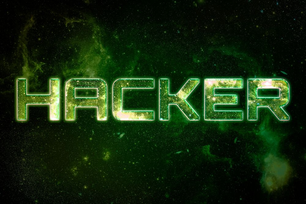 HACKER word galaxy effect typography text