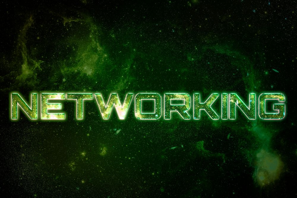 NETWORKING word galaxy effect typography text