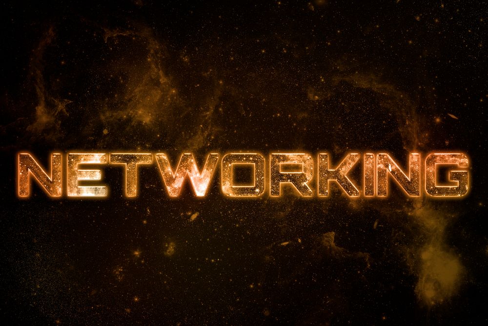 NETWORKING word typography text on galaxy background