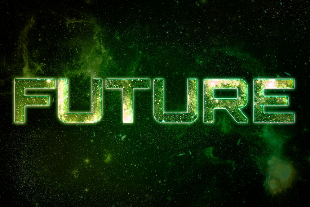 FUTURE word galaxy effect typography text
