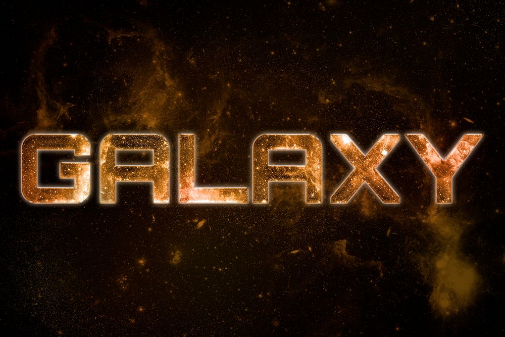 GALAXY word typography text on galaxy background