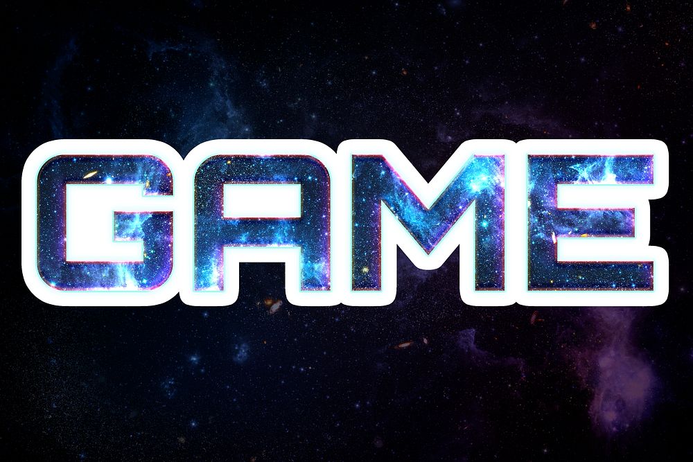 Blue GAME psd galaxy sticker word typography