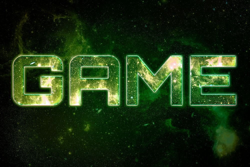 GAME word galaxy effect typography text