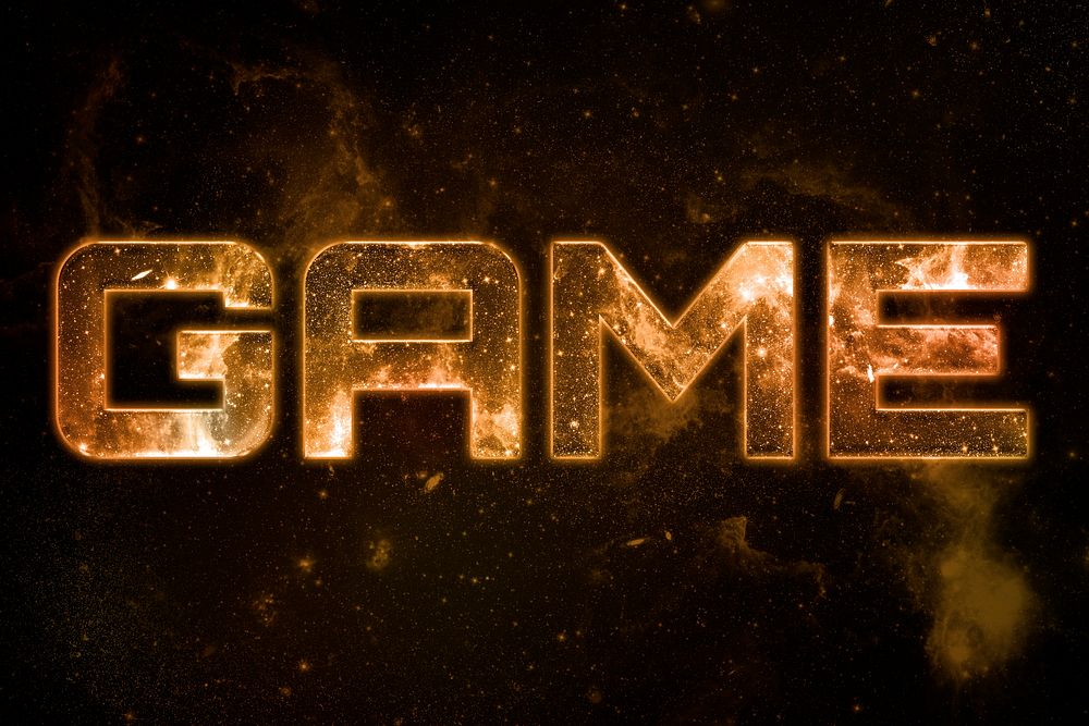 GAME word typography text on galaxy background
