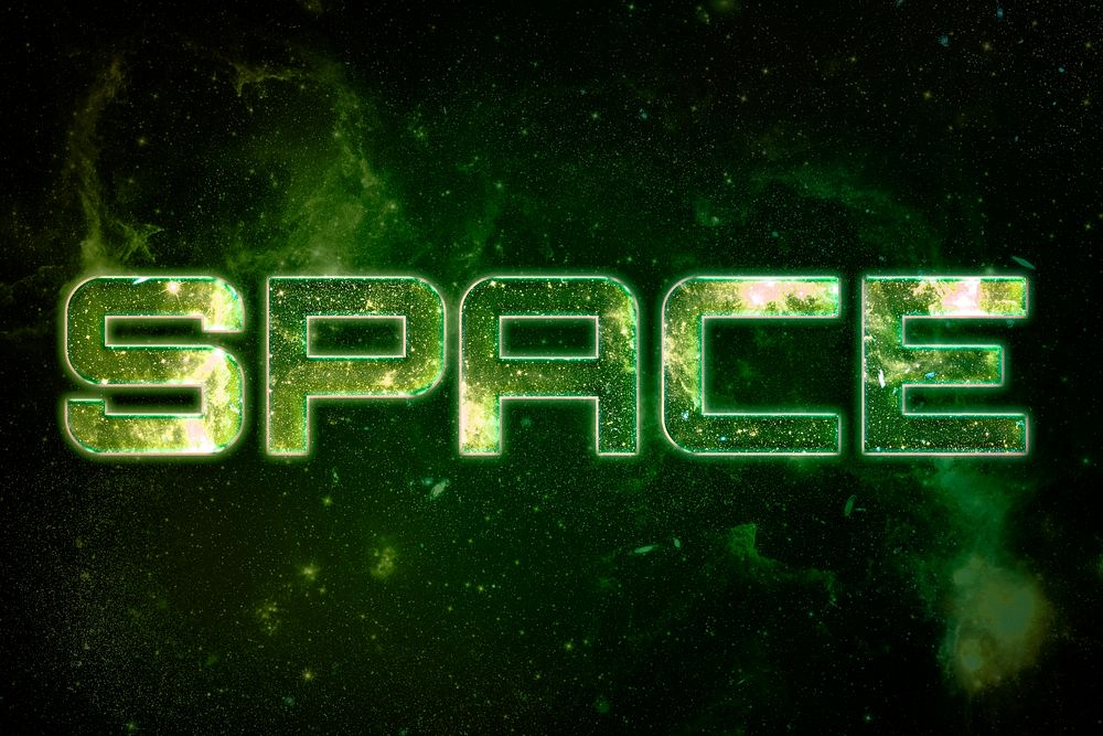SPACE word galaxy effect typography text