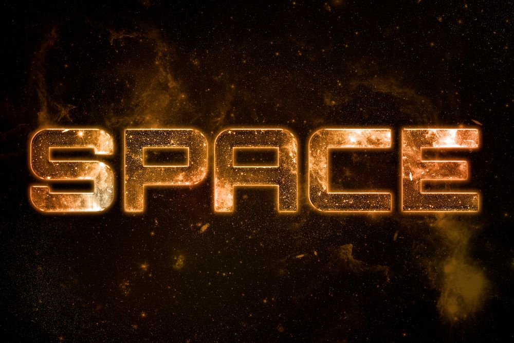 SPACE word typography text on galaxy background
