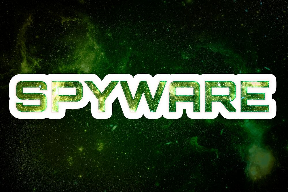 Green SPYWARE galaxy psd sticker word typography