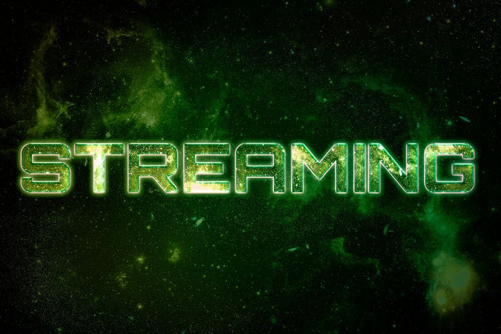 STREAMING word galaxy effect typography text