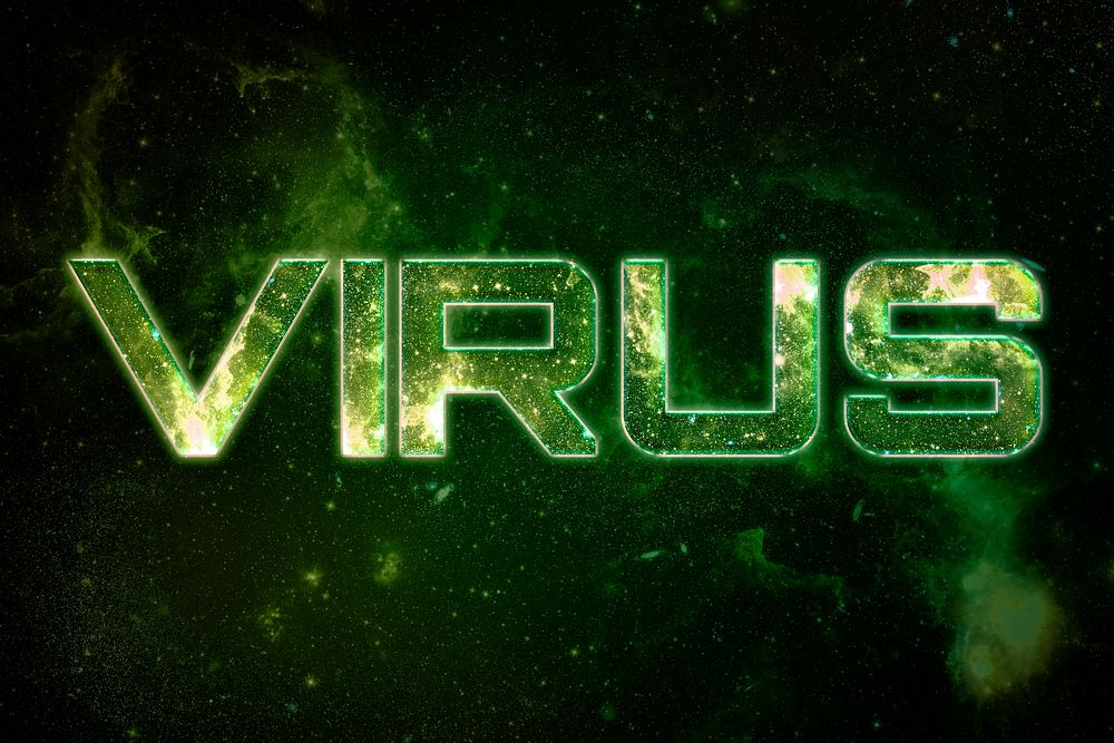 VIRUS word galaxy effect typography text