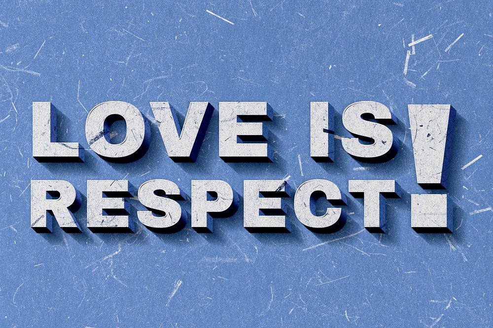 3D Love Is Respect! blue quote paper font typography wallpaper