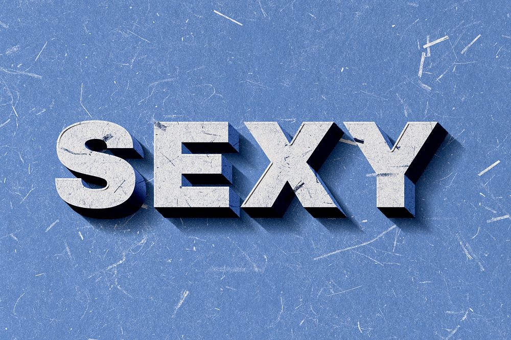 Blue Sexy 3D vintage word on paper texture