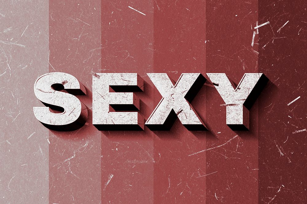 3D Sexy red word paper font typography wallpaper