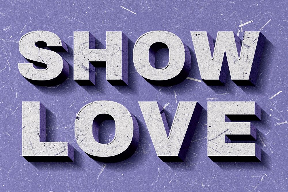 3D Show Love purple quote typography wallpaper
