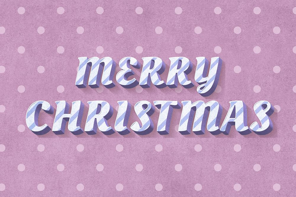 Merry Christmas 3d vintage word clipart