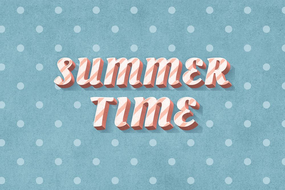 Summer time word candy cane typography