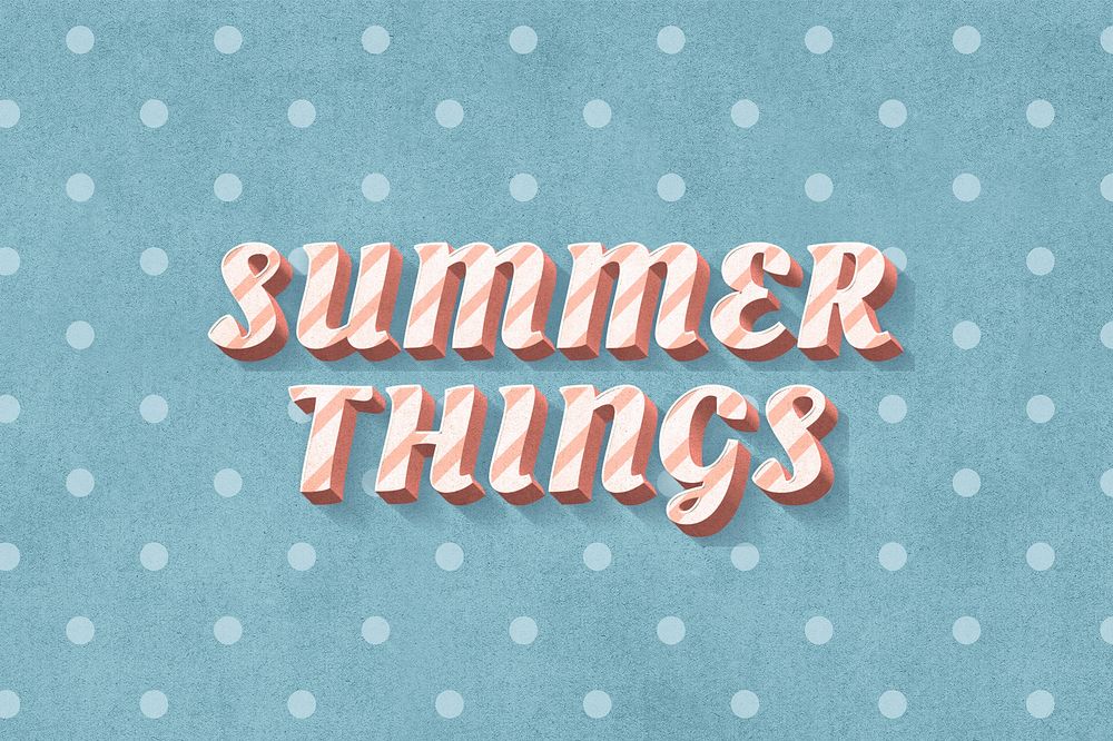 Summer things word candy cane typography