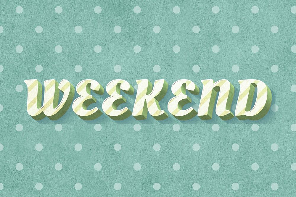 Weekend word striped font typography