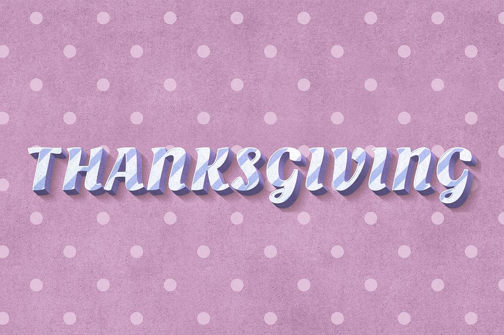 Thanksgiving 3d vintage word clipart