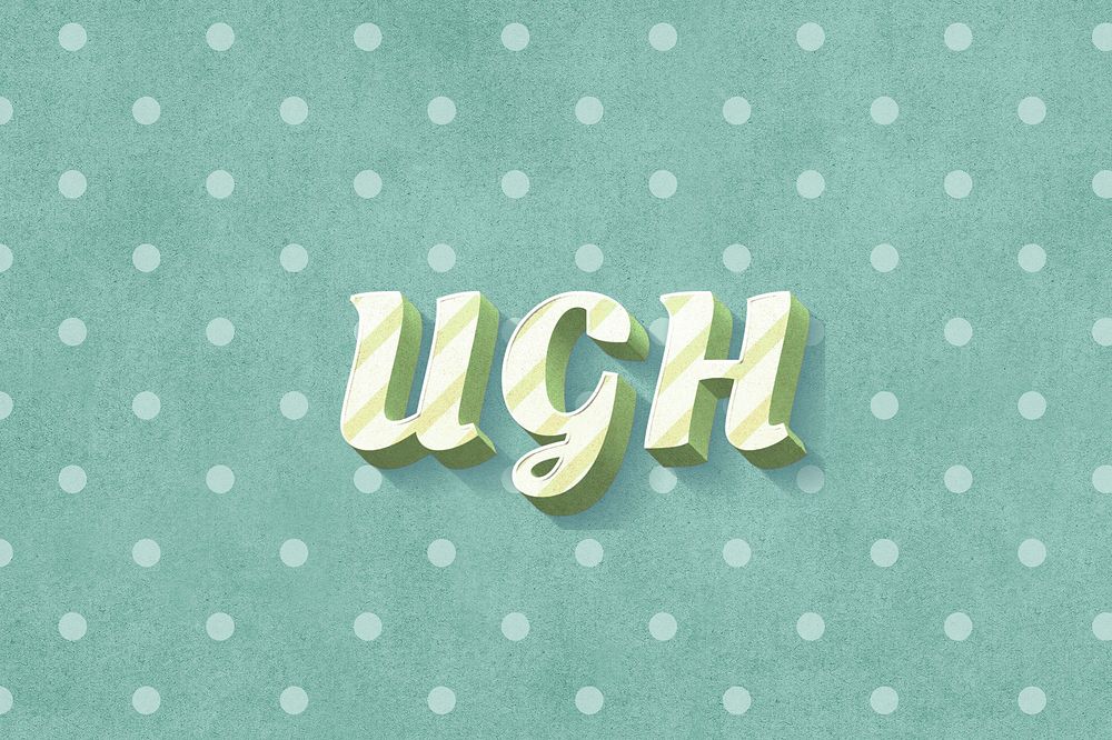 Ugh word striped font typography