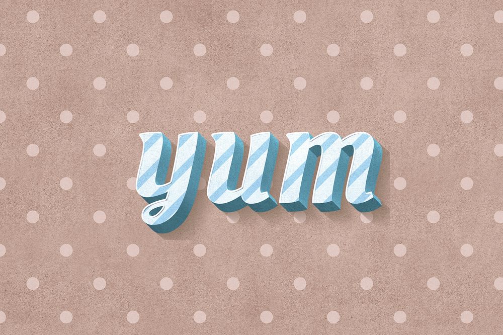 Yum text pastel stripe pattern