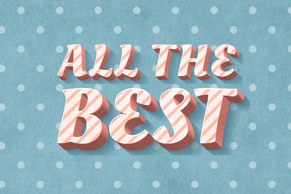 All the best word colorful candy cane typography