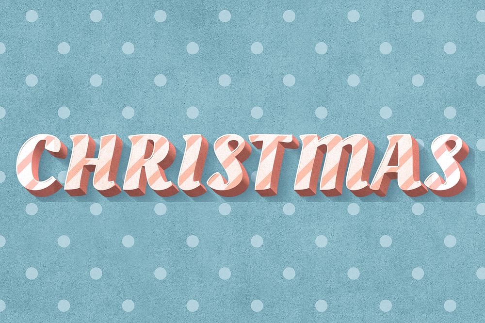 Christmas word cute vintage typeface