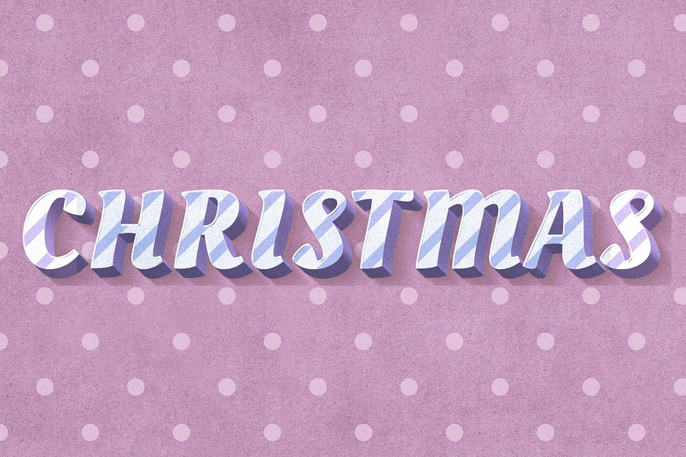 Christmas word striped font typography