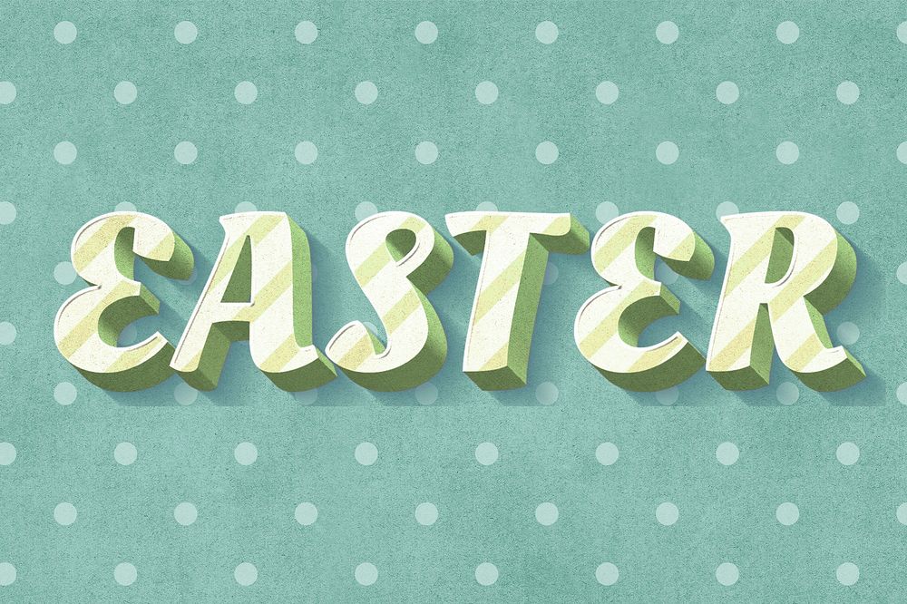 Easter  text vintage typography polka dot background