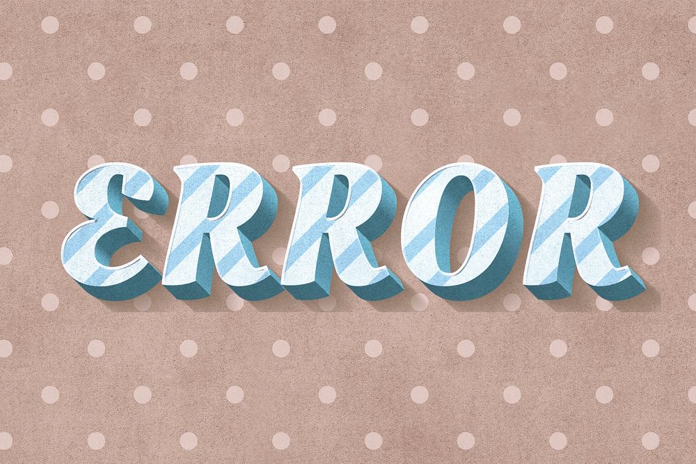 Error text word cute stripe patterned typography