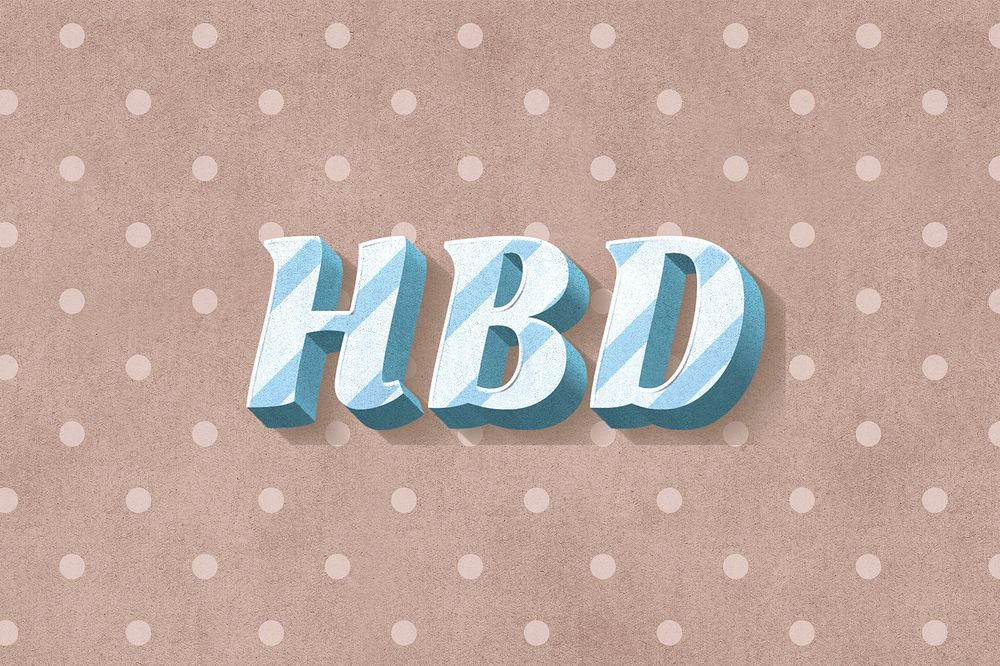 HBD text cute stripe patterned typeface