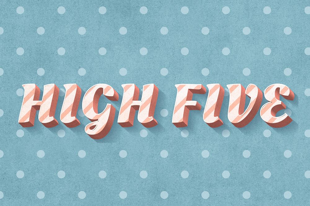 High five word candy cane typography